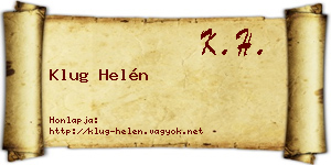 Klug Helén névjegykártya